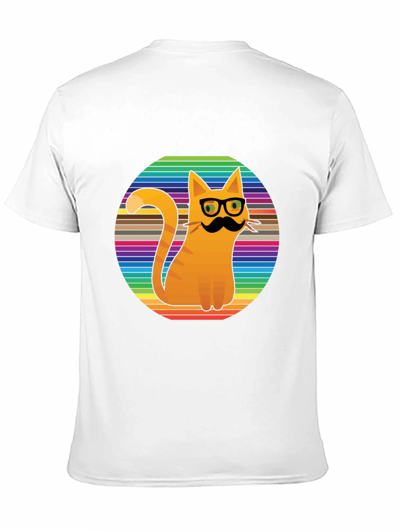 Cool Cat Tee - Striped Background