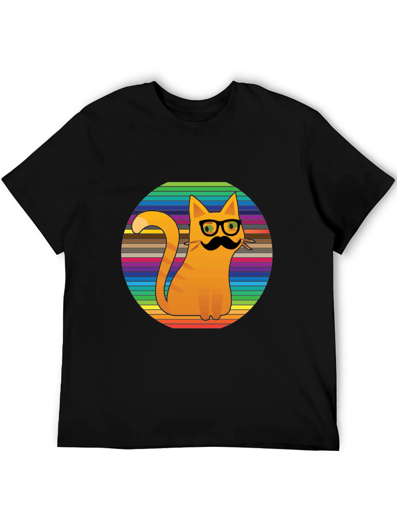 Cool Cat Tee - Striped Background