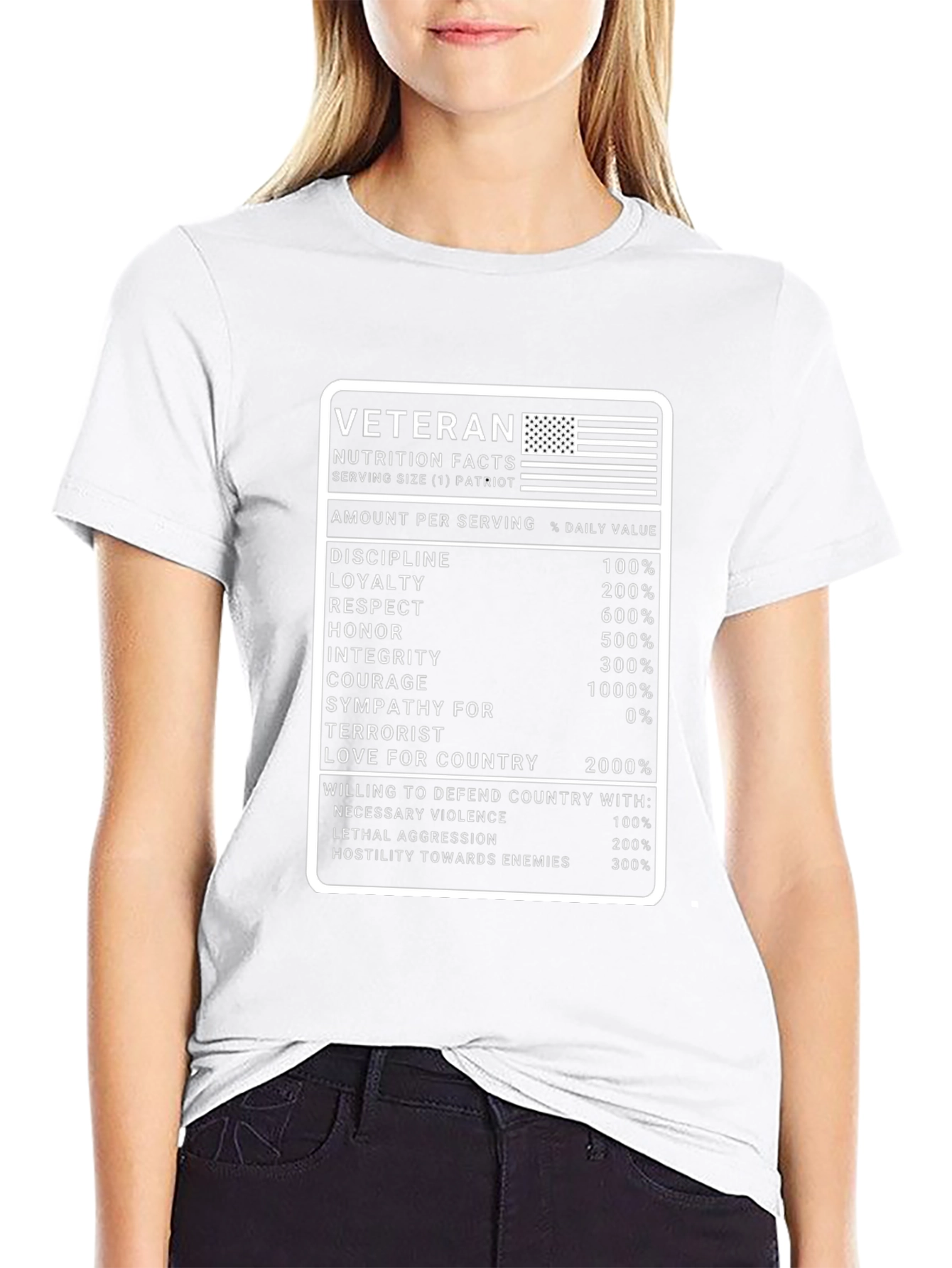 Veteran Nutrition Facts T-Shirt - Patriot Pride