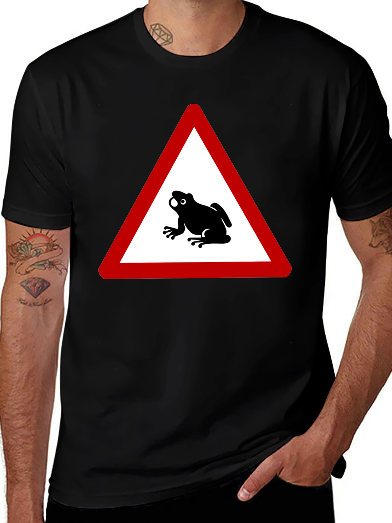 Frog Crossing T-Shirt - Funny Warning Sign Tee