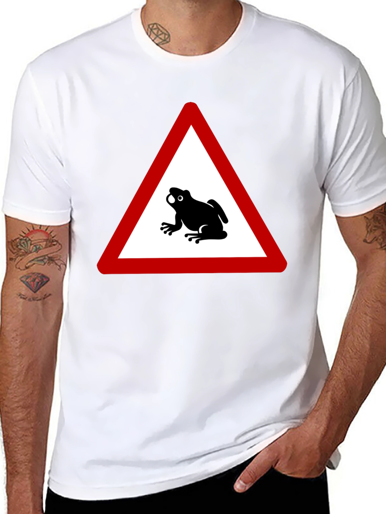 Frog Crossing T-Shirt - Funny Warning Sign Tee