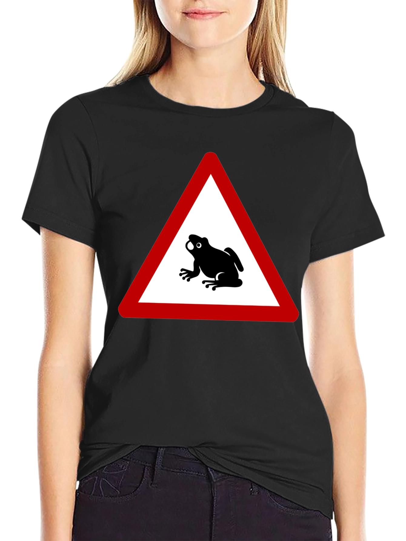 Frog Crossing T-Shirt - Funny Warning Sign Tee