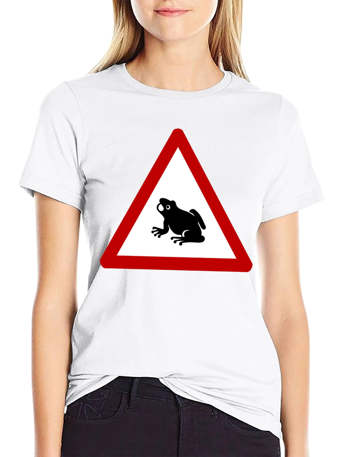 Frog Crossing T-Shirt - Funny Warning Sign Tee