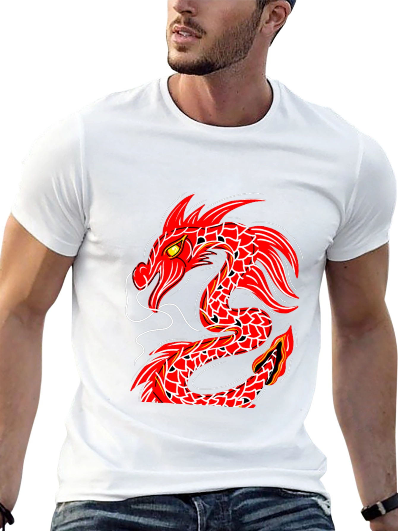 Red Dragon Graphic Black T-Shirt