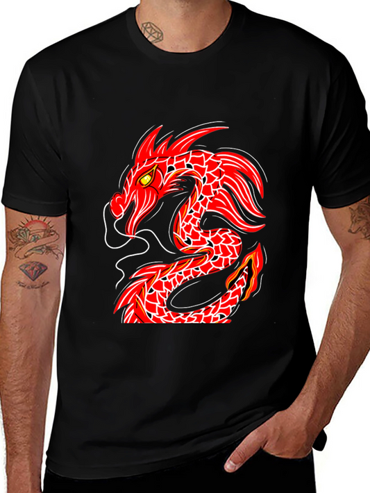 Red Dragon Graphic Black T-Shirt