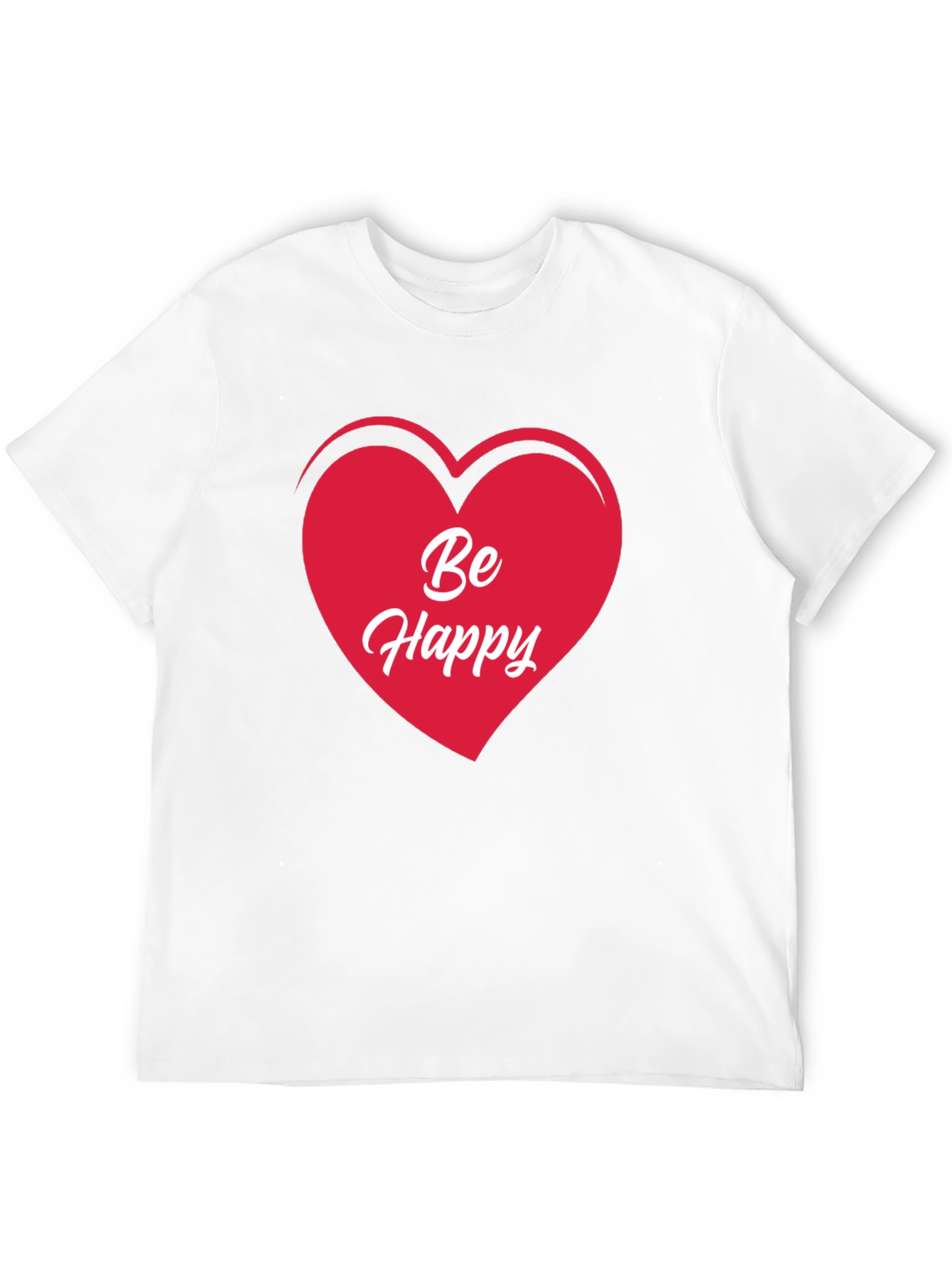 Be Happy Heart T-Shirt - Stylish Graphic Tee