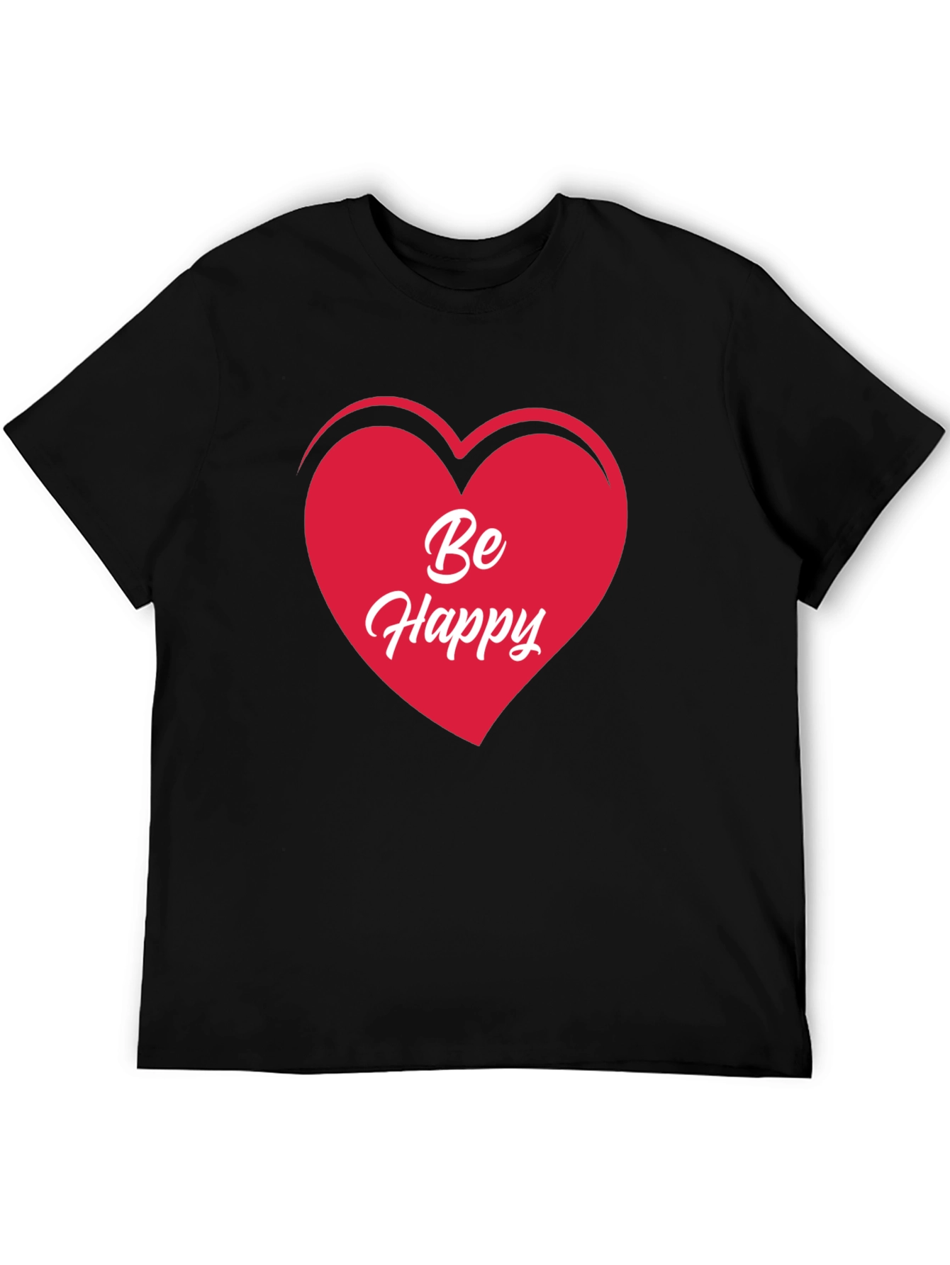 Be Happy Heart T-Shirt - Stylish Graphic Tee