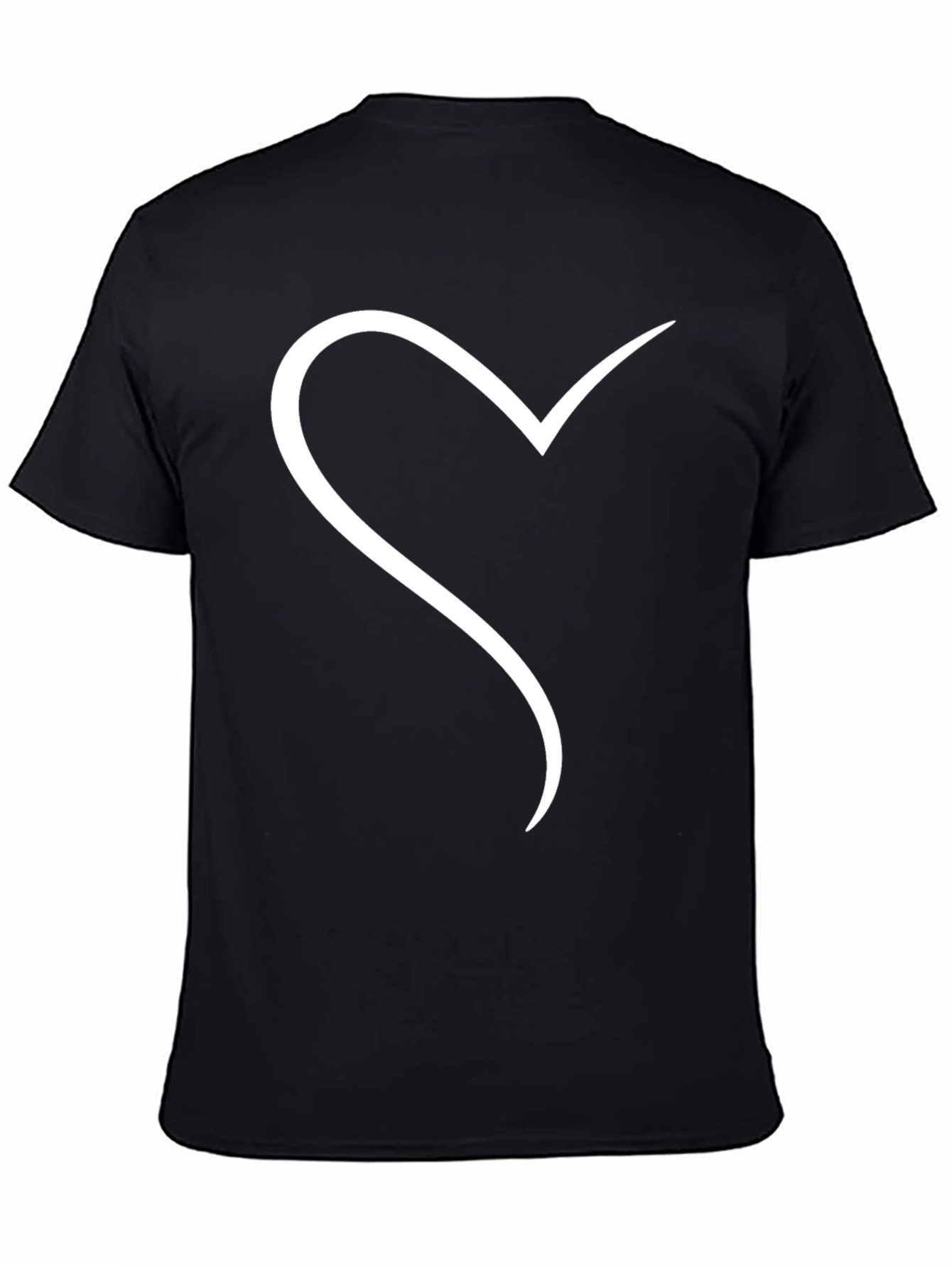 Heart Line Art Black Tee