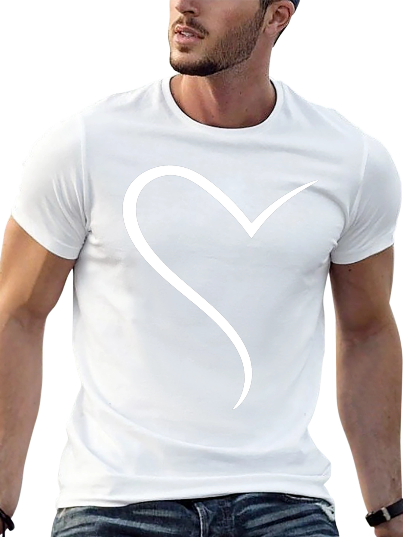 Heart Line Art Black Tee