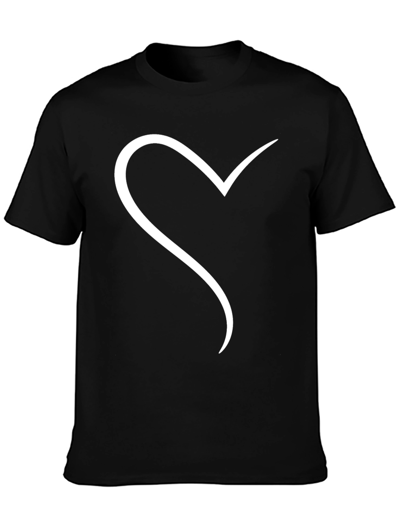 Heart Line Art Black Tee
