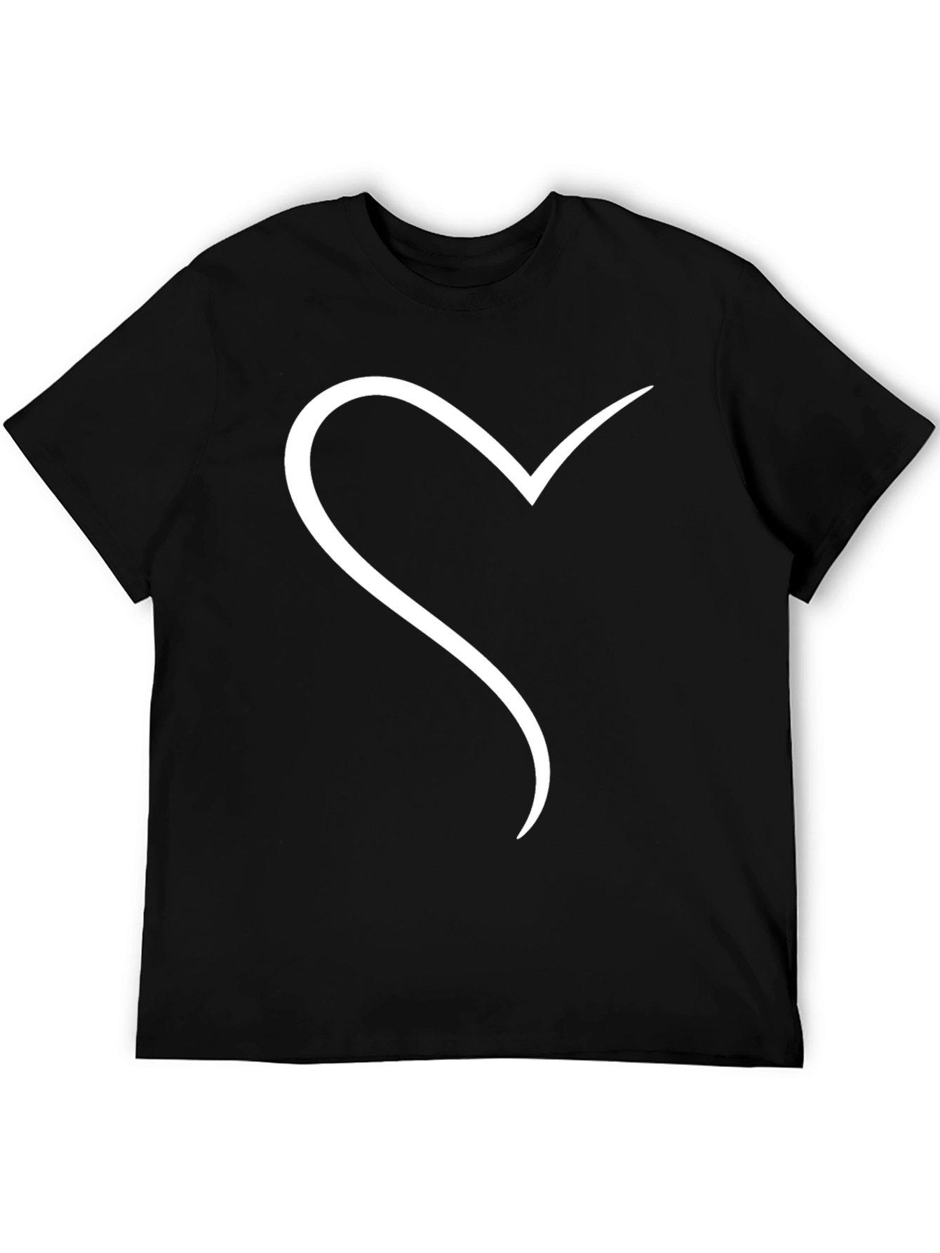 Heart Line Art Black Tee