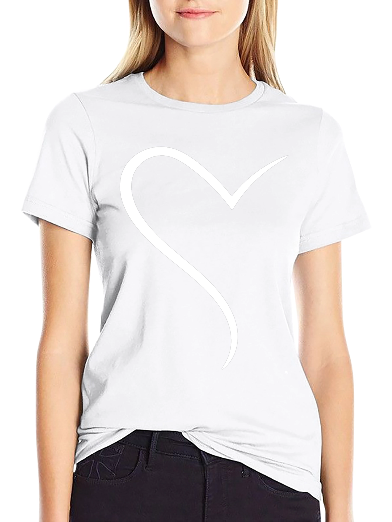 Heart Line Art Black Tee
