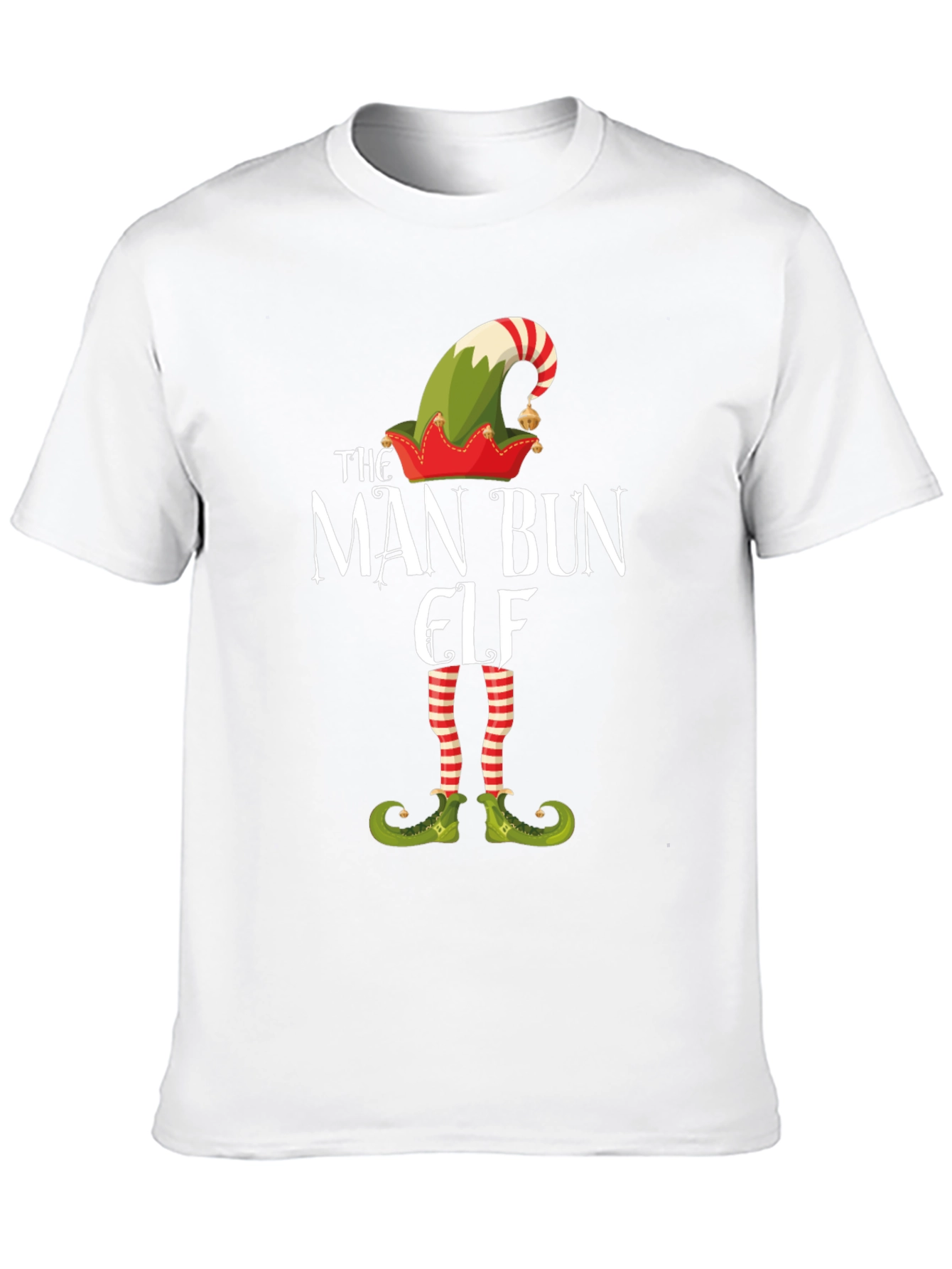 Man Bun Elf Christmas Graphic Tee