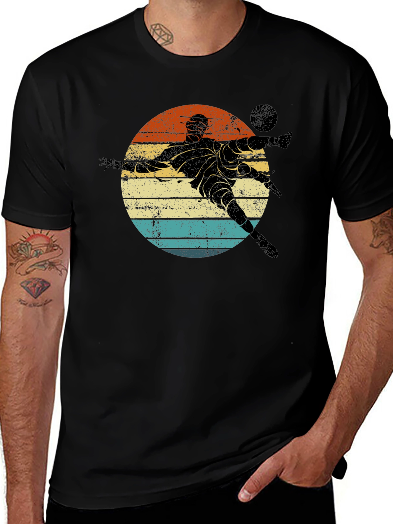 Retro Soccer Player Graphic T-Shirt