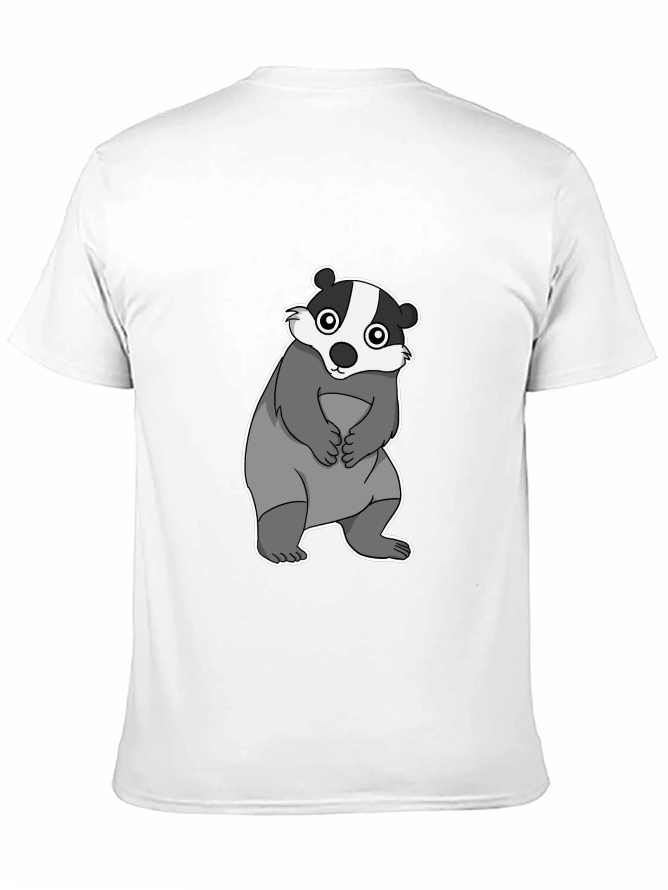 Cartoon Badger Graphic Black T-Shirt