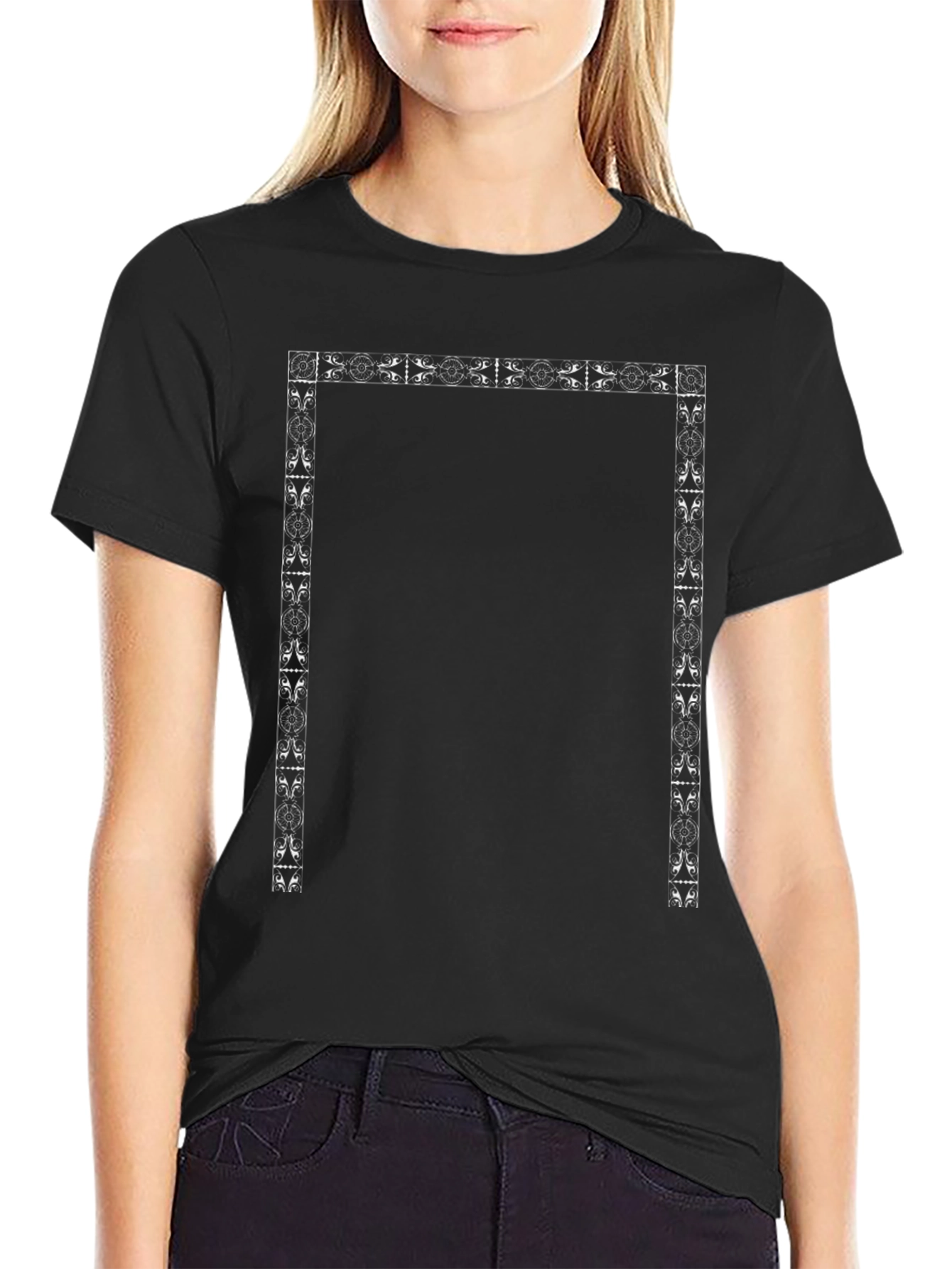 Framed Graphic Print Black T-Shirt