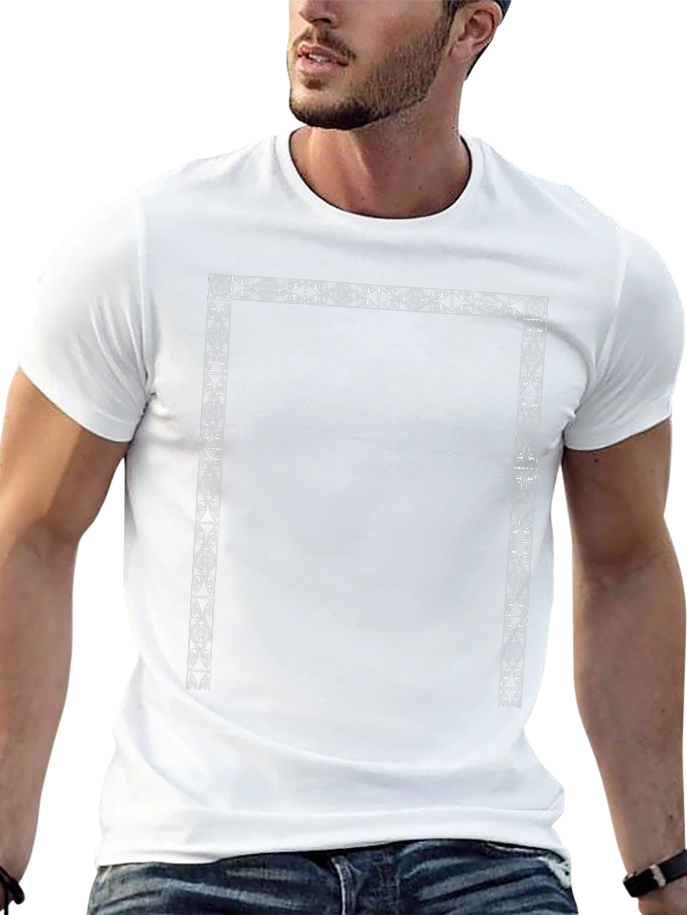 Framed Graphic Print Black T-Shirt