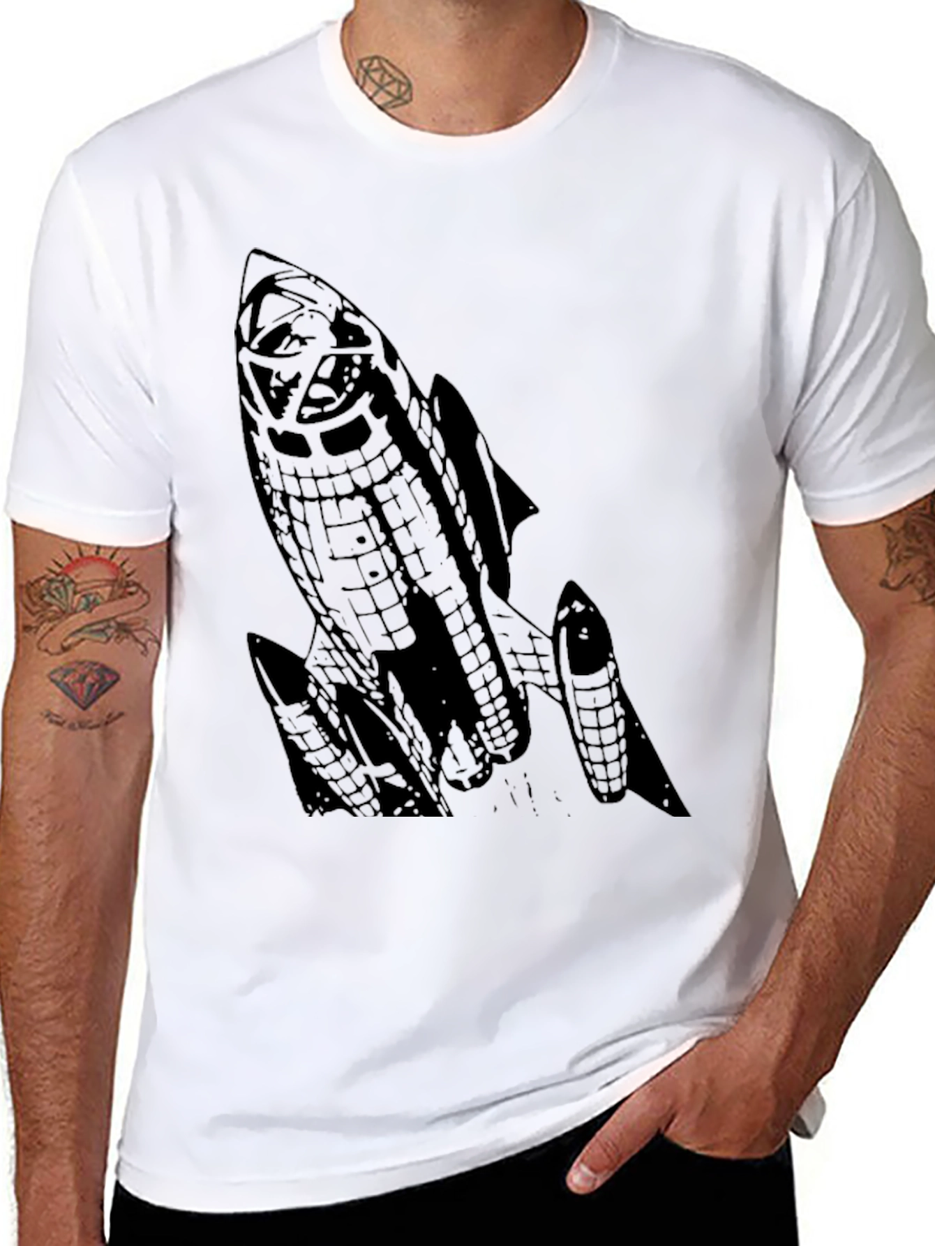 Rocket Graphic Black T-Shirt