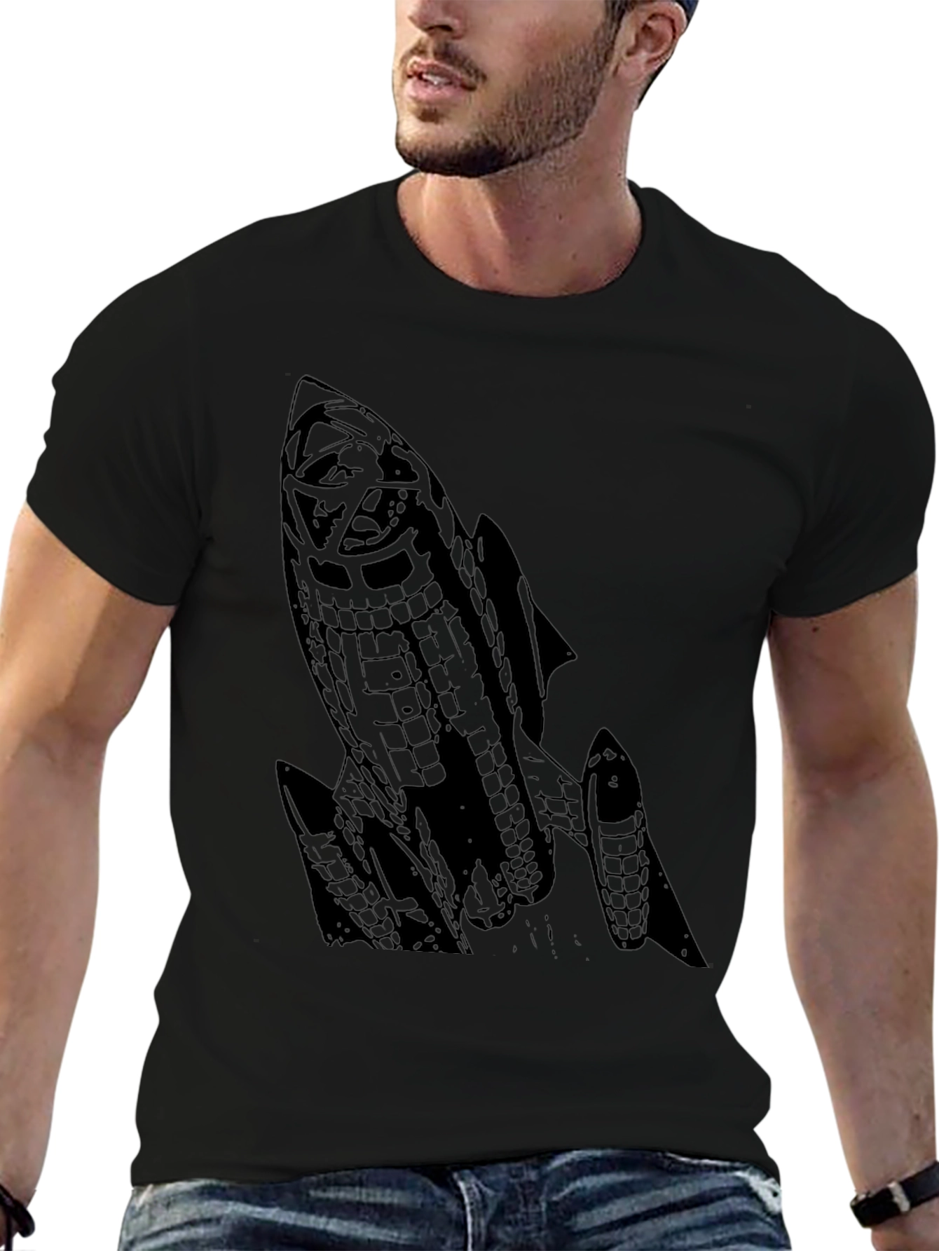 Rocket Graphic Black T-Shirt