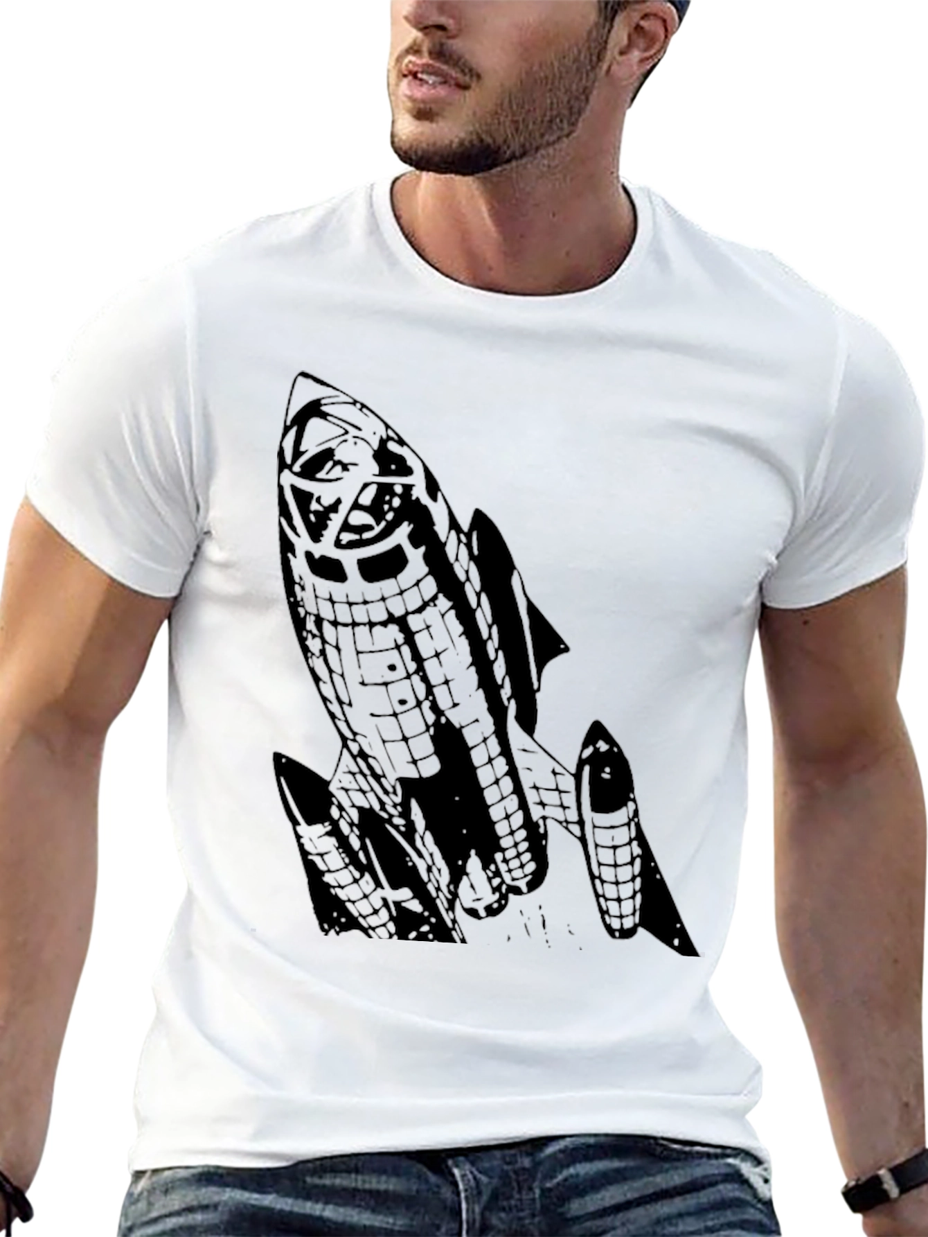 Rocket Graphic Black T-Shirt