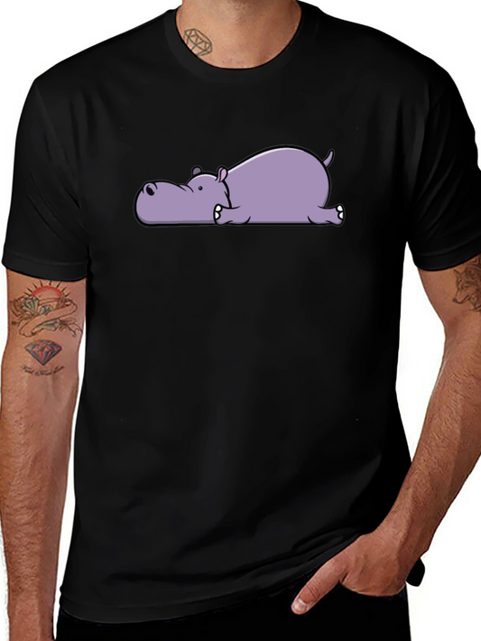 Lazy Hippo Graphic T-Shirt - Relaxed & Comfortable
