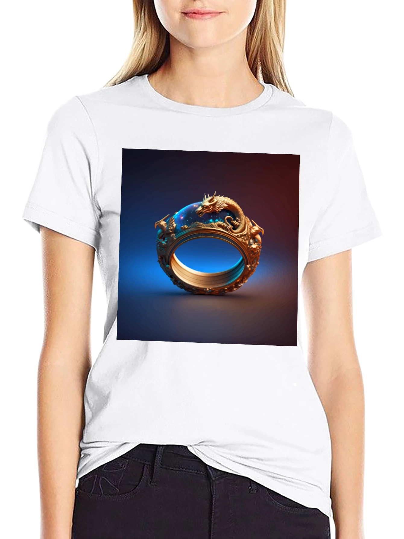 Dragon Ring Graphic Tee - Unique Design