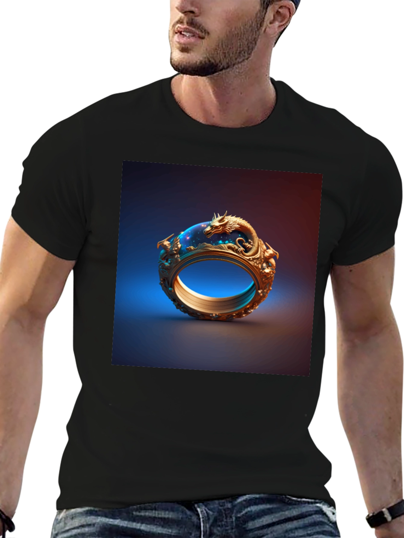 Dragon Ring Graphic Tee - Unique Design