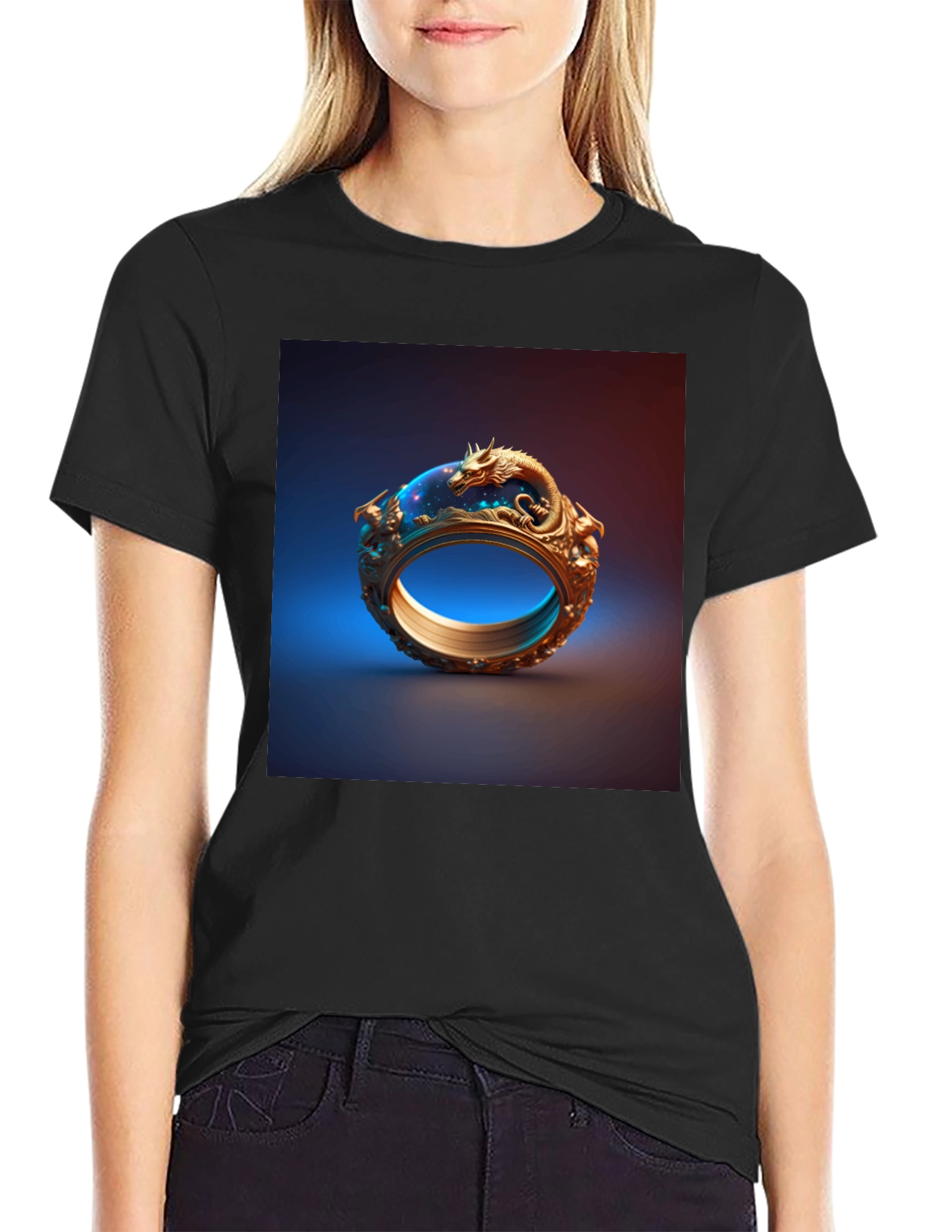 Dragon Ring Graphic Tee - Unique Design