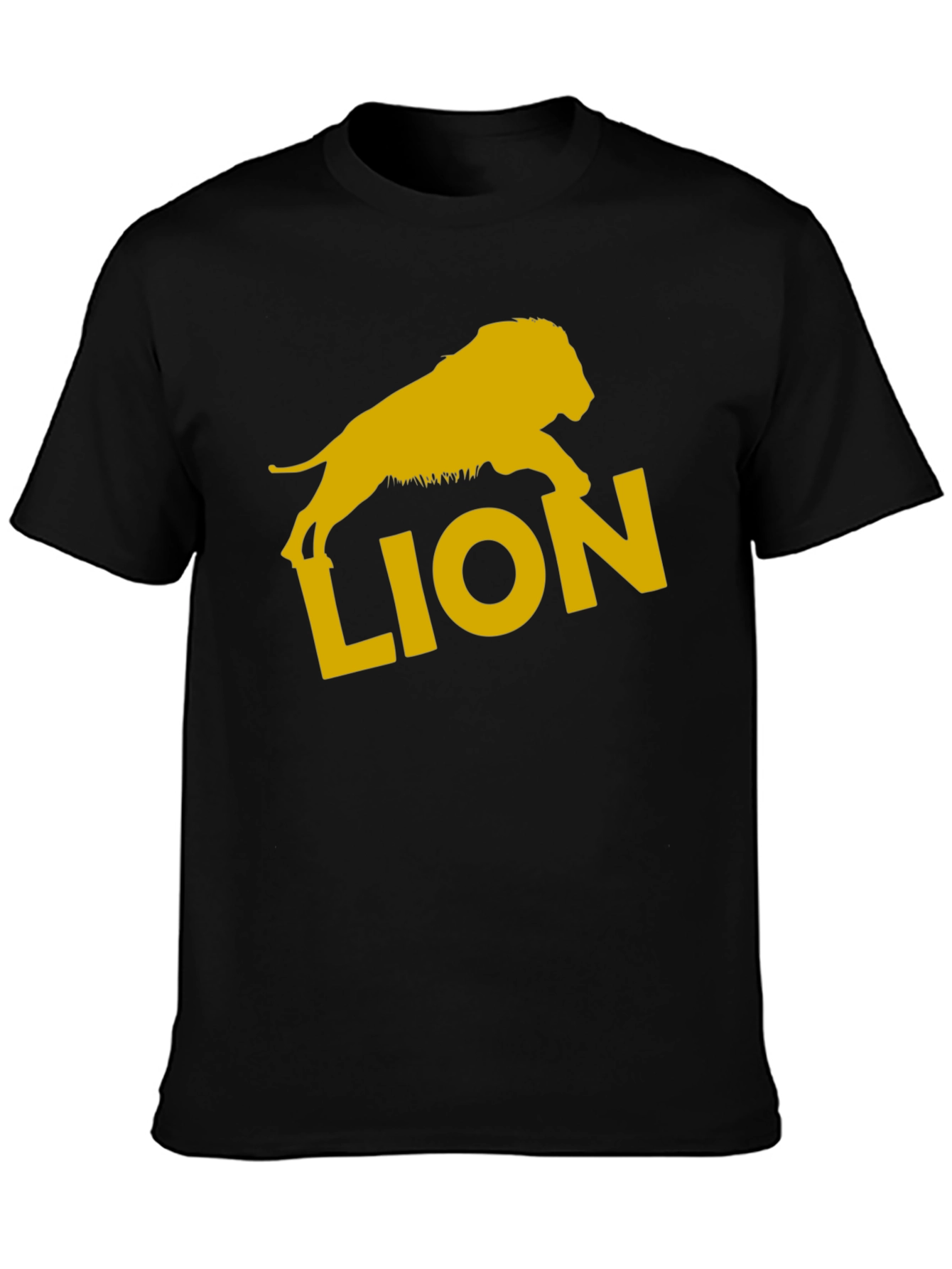Lion Graphic Tee - Black Cotton T-Shirt