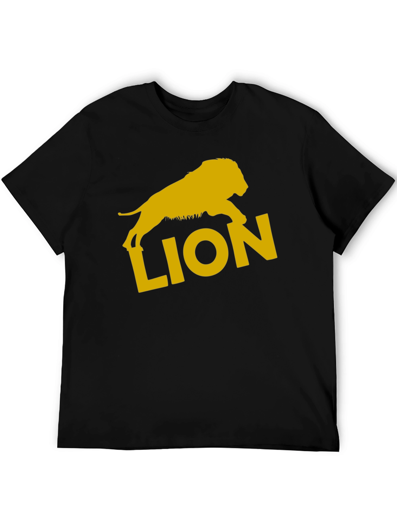 Lion Graphic Tee - Black Cotton T-Shirt