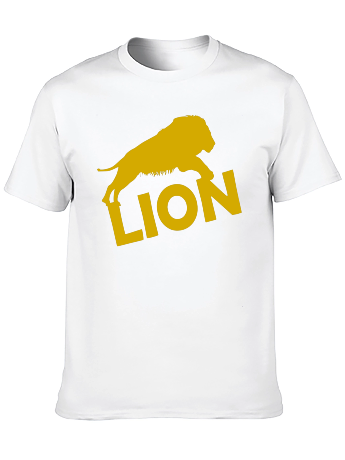 Lion Graphic Tee - Black Cotton T-Shirt