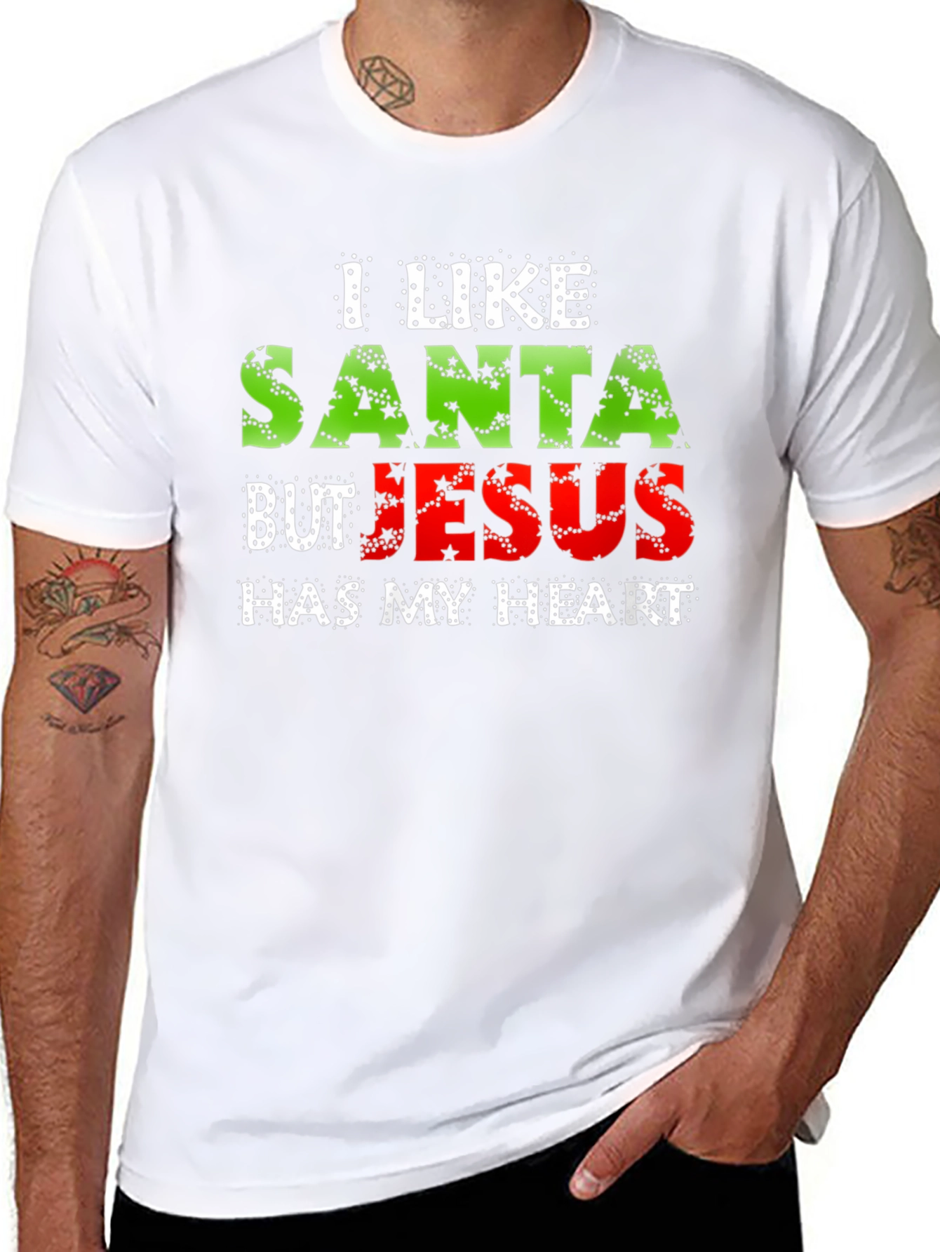 I Like Santa But Jesus Has My Heart T-Shirt