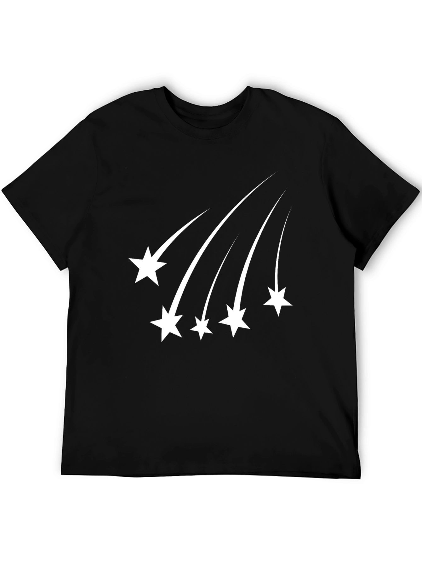 Stylish Black T-Shirt with Shooting Star Design
