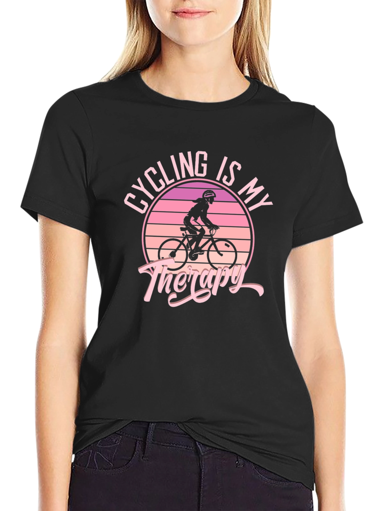 Cycling Is My Therapy Graphic T-Shirt