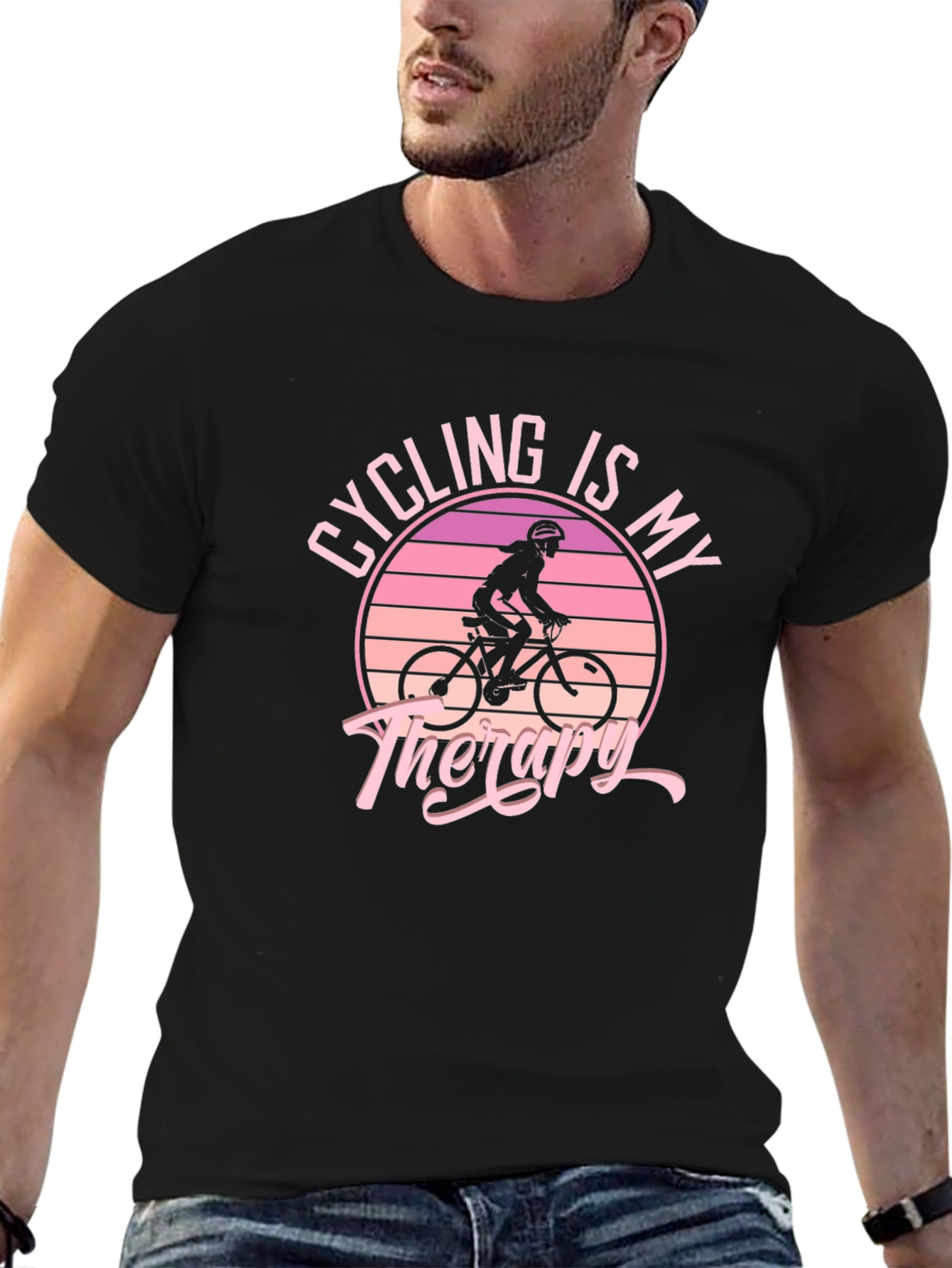 Cycling Is My Therapy Graphic T-Shirt