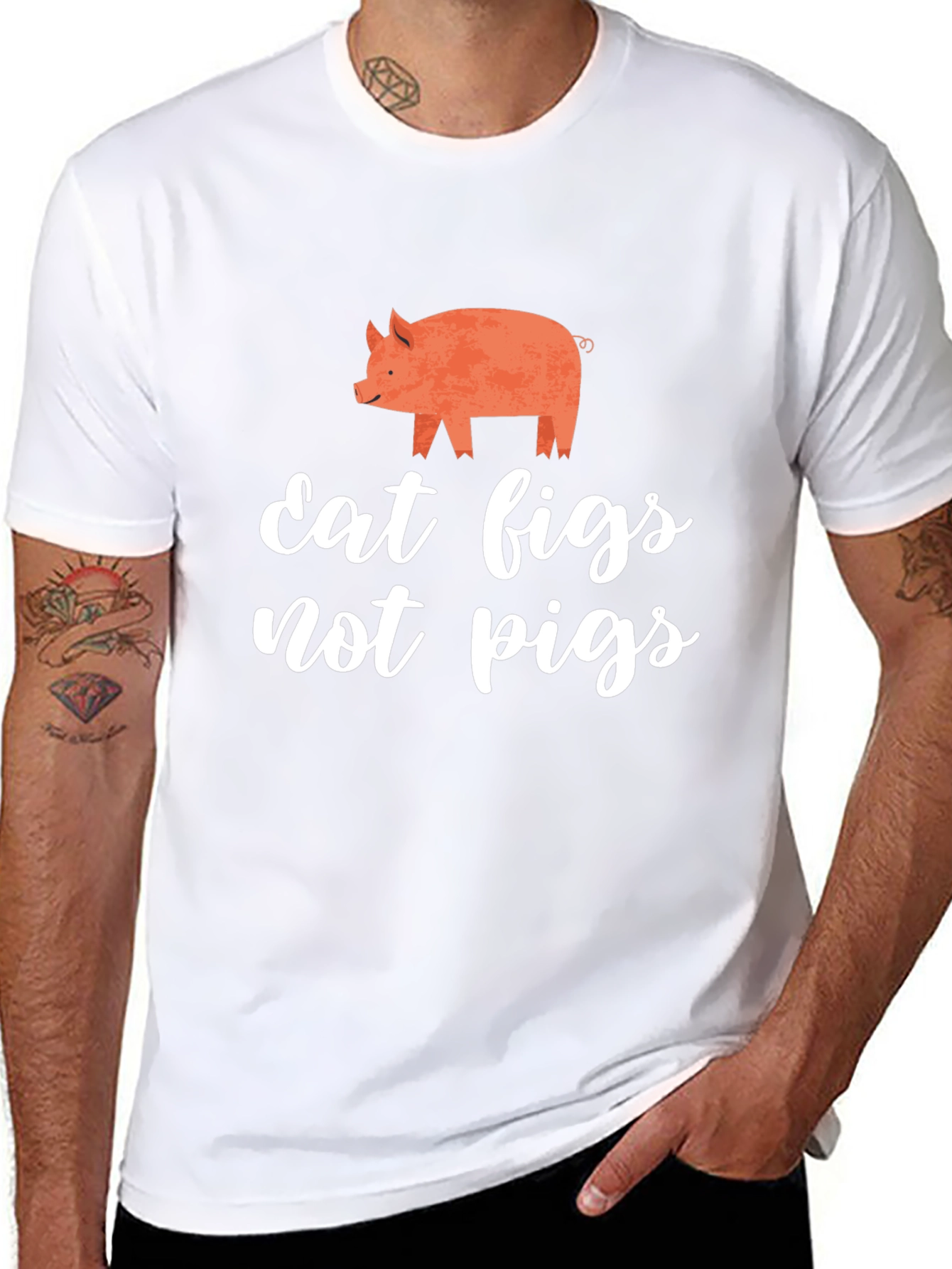 Eat Figs Not Pigs T-Shirt Vegan Tee