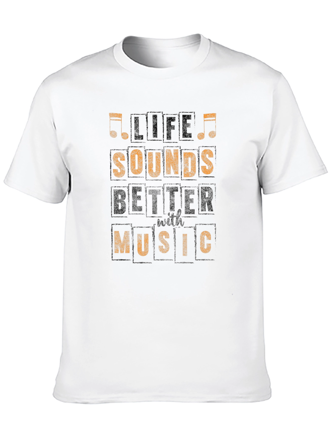 Life Sounds Better with Music Black Graphic Tee