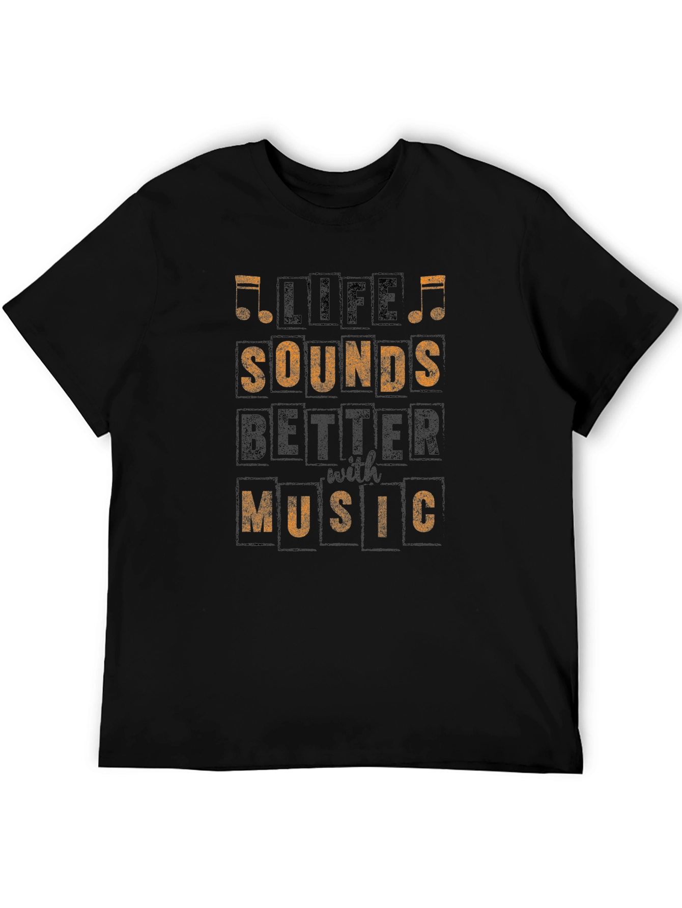 Life Sounds Better with Music Black Graphic Tee