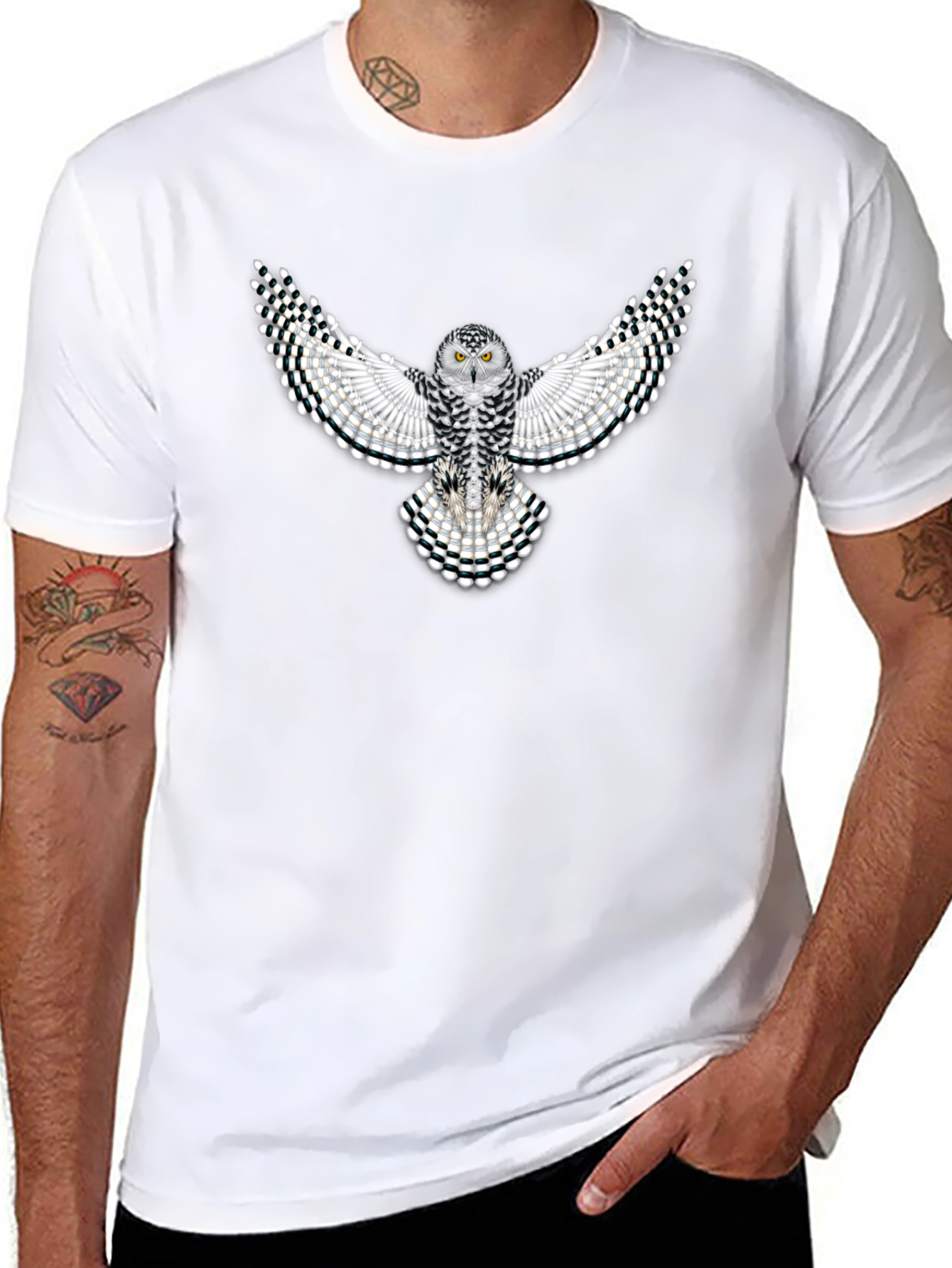 Owl Graphic Tee - Black Cotton Blend