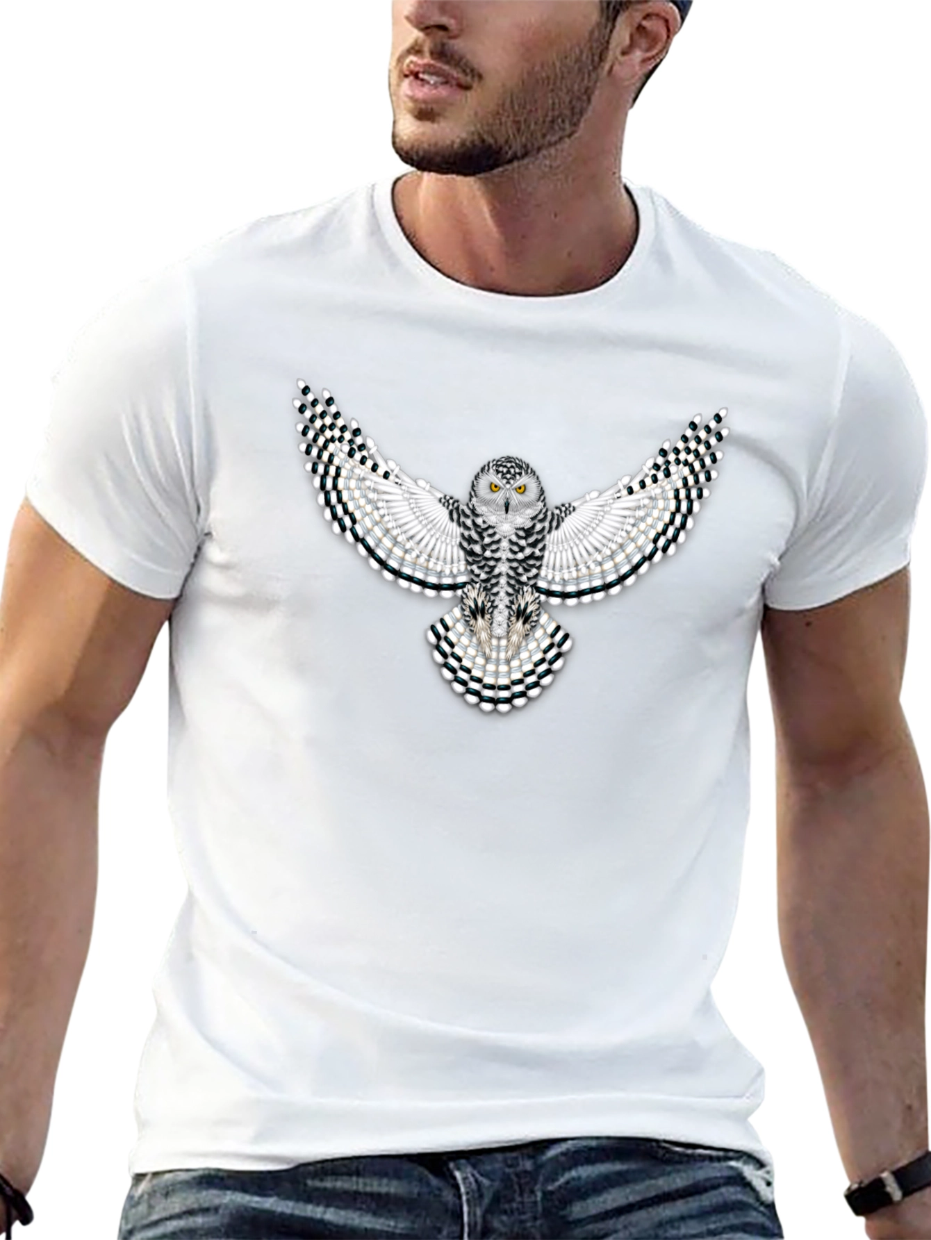 Owl Graphic Tee - Black Cotton Blend