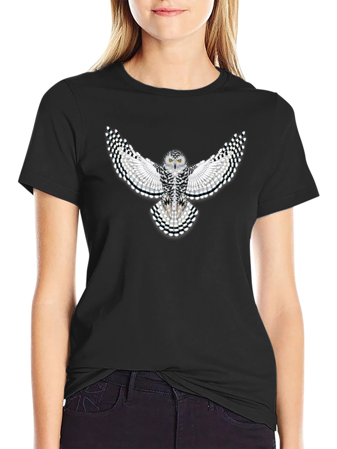 Owl Graphic Tee - Black Cotton Blend