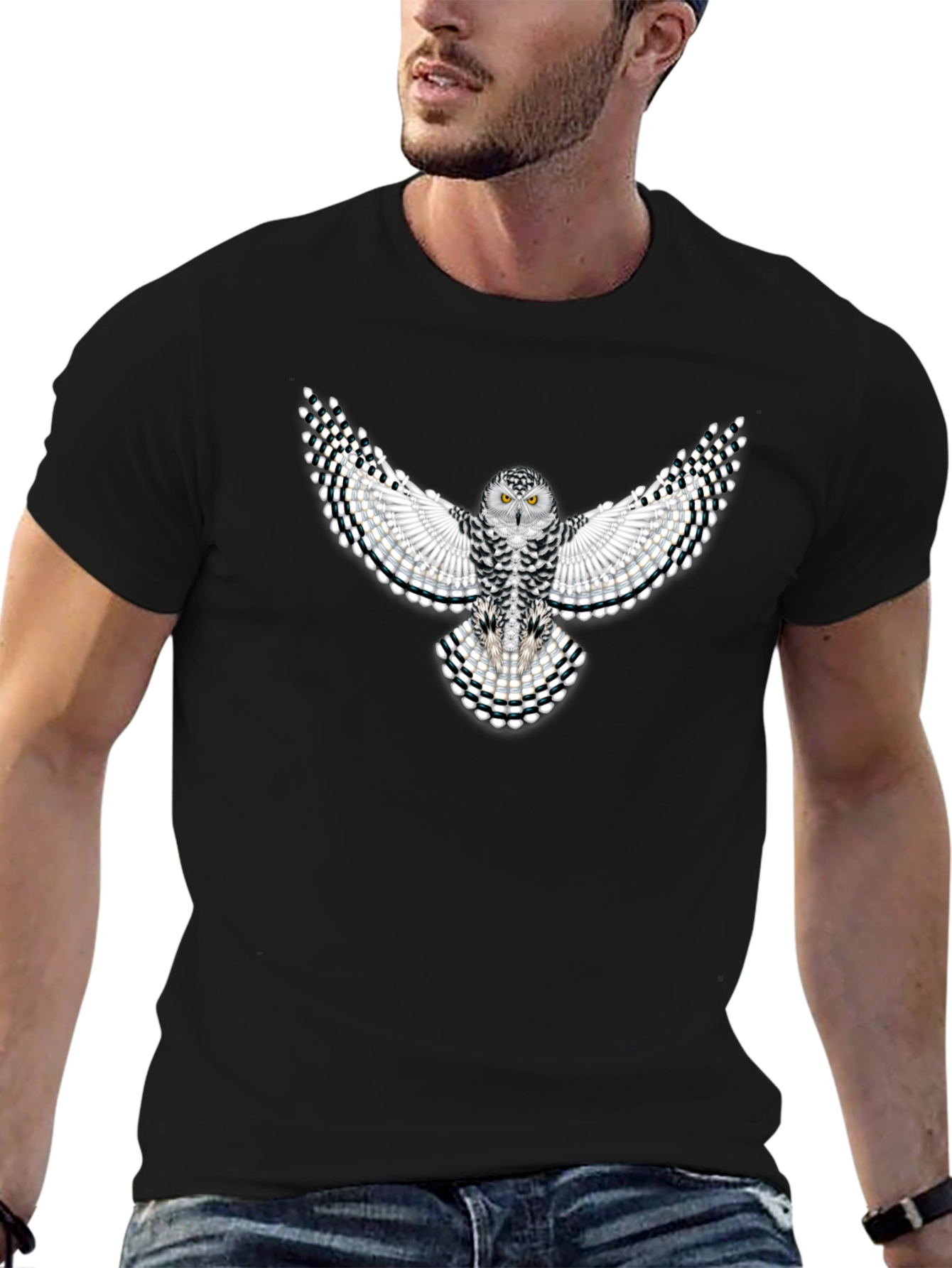 Owl Graphic Tee - Black Cotton Blend