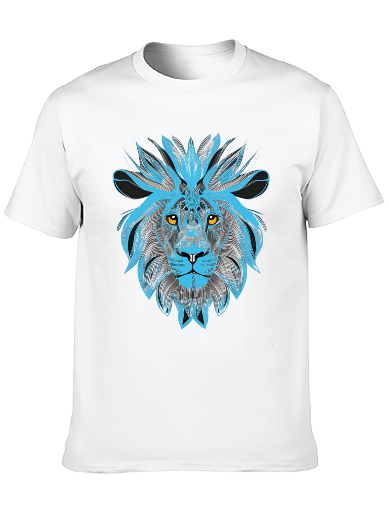Lion Graphic Print Crew Neck T-Shirt