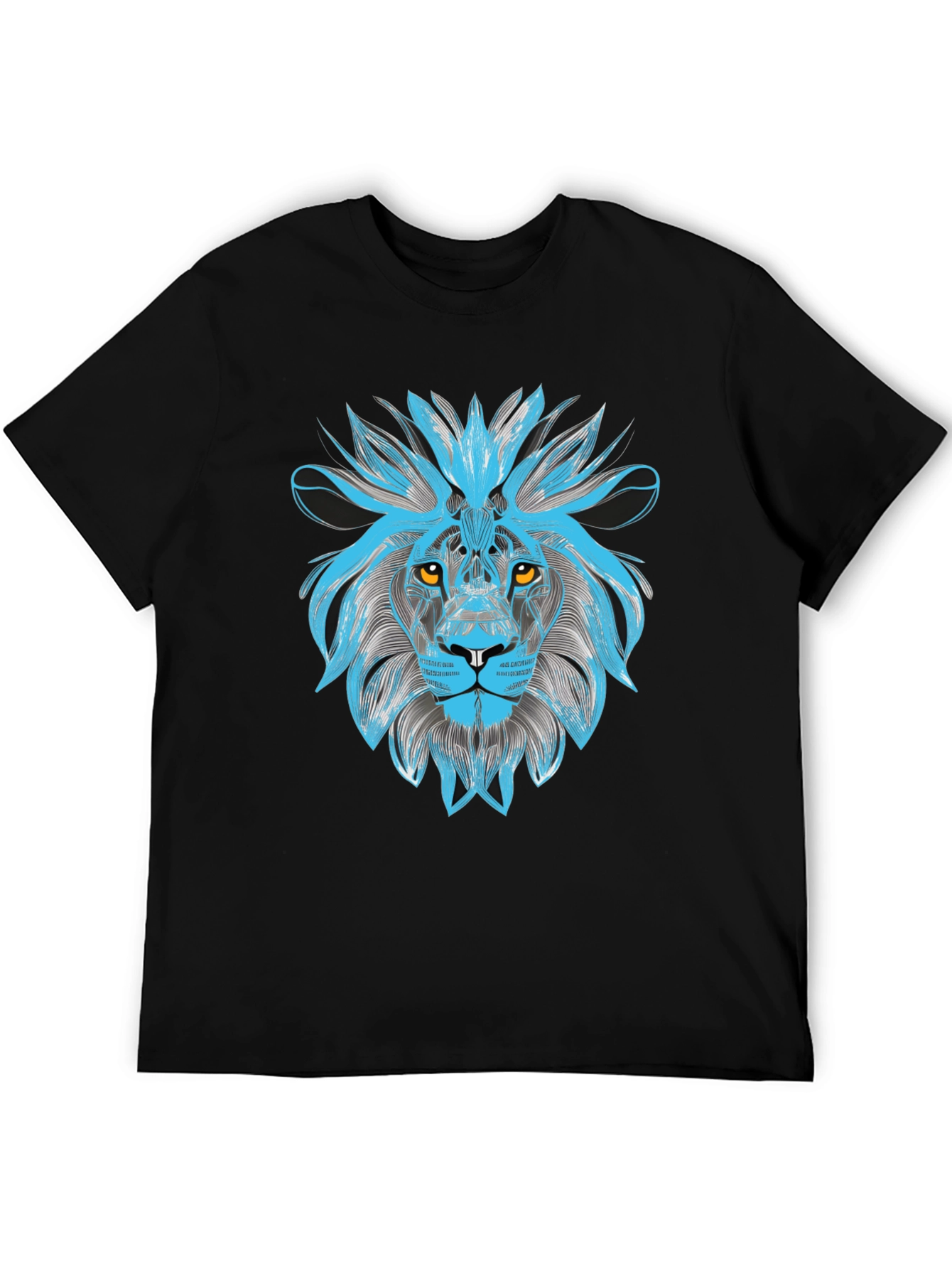 Lion Graphic Print Crew Neck T-Shirt