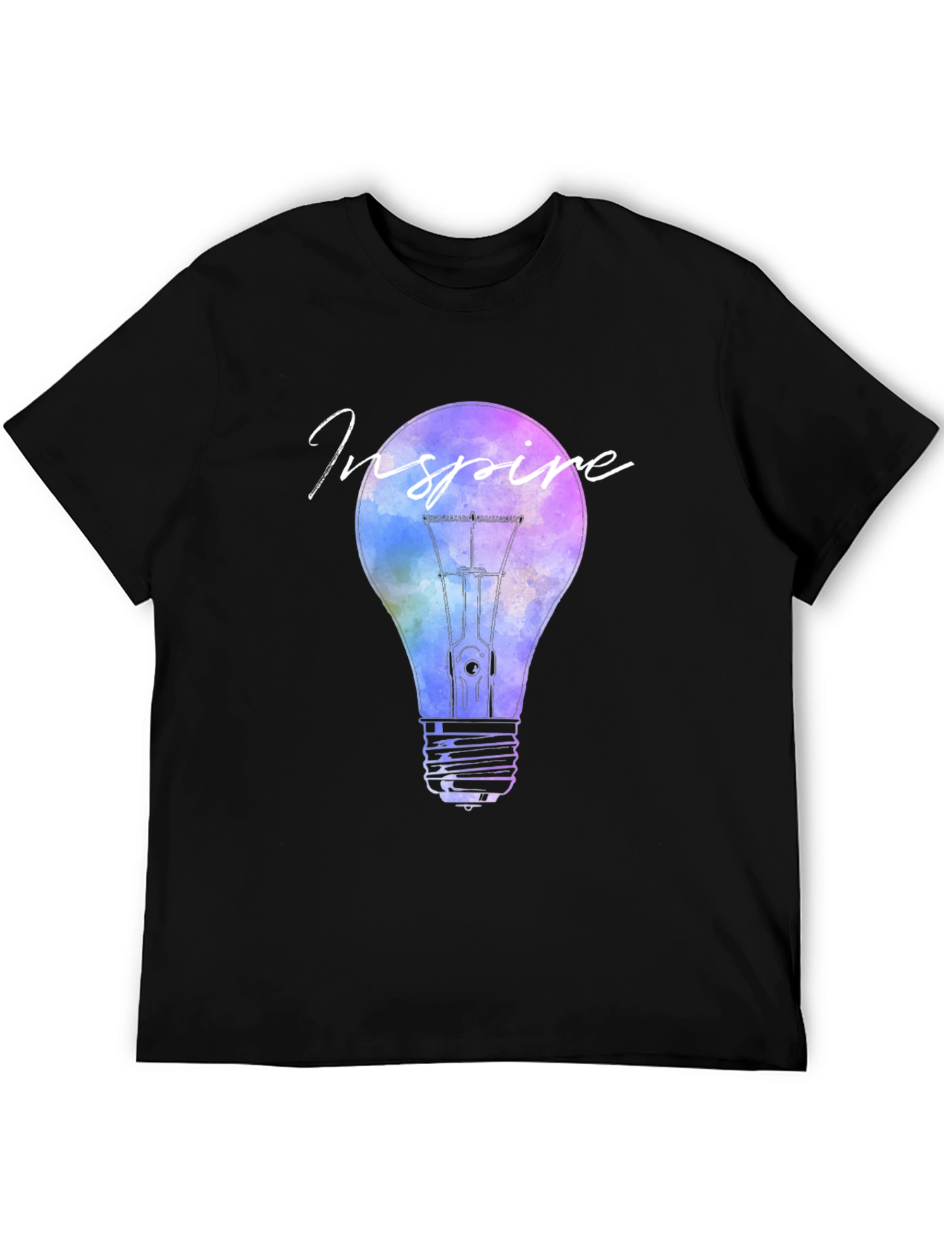 Inspire Lightbulb Graphic Tee - Black Cotton T-Shirt