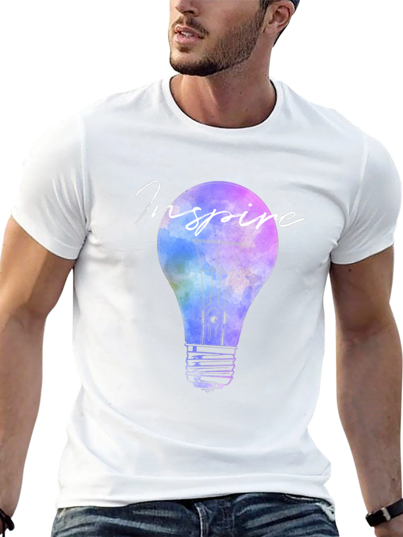 Inspire Lightbulb Graphic Tee - Black Cotton T-Shirt