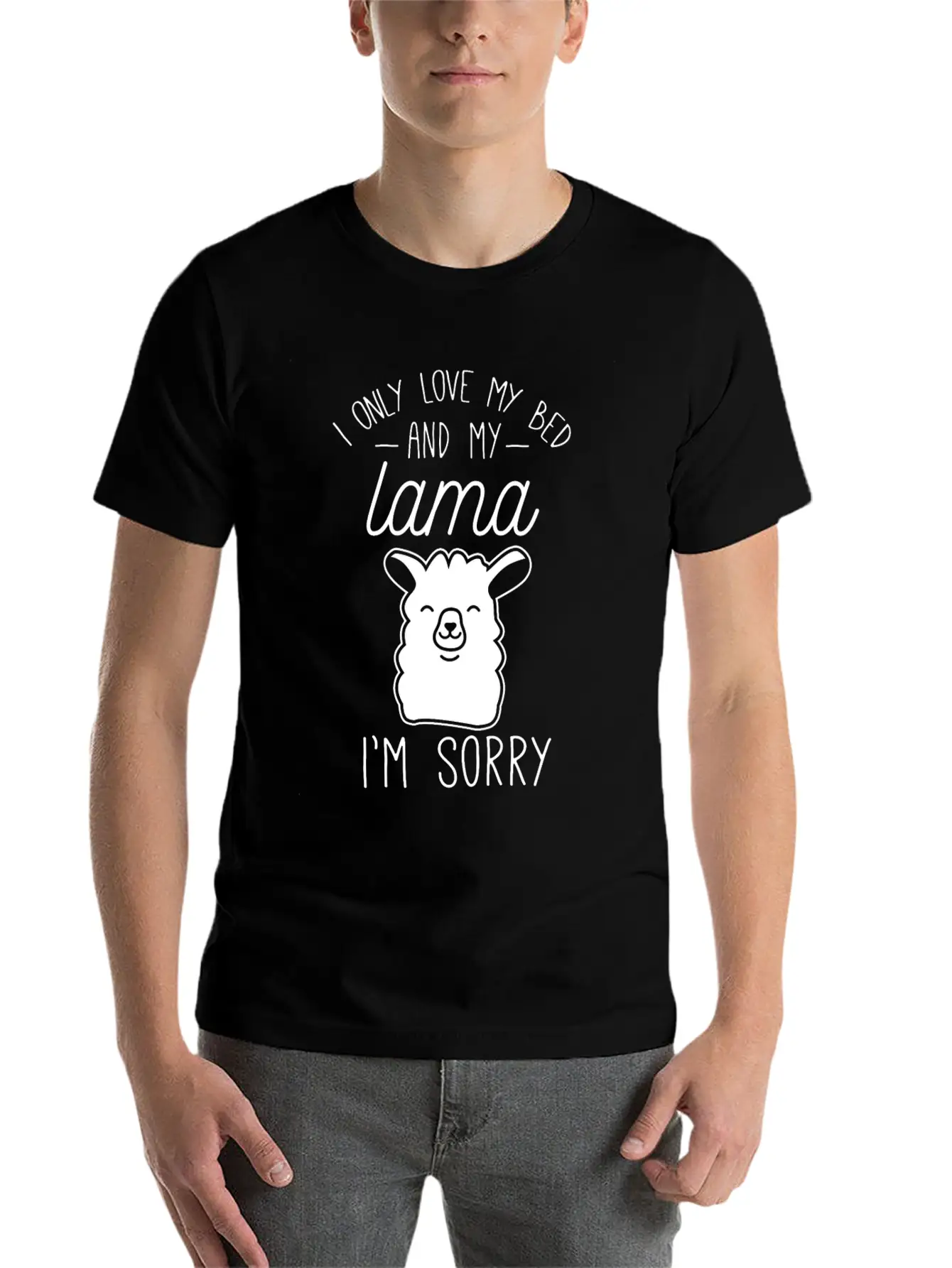 Lama Tired Lazy Sleep Stylish Everyday T-Shirt – Unisex Basic Cotton Tee