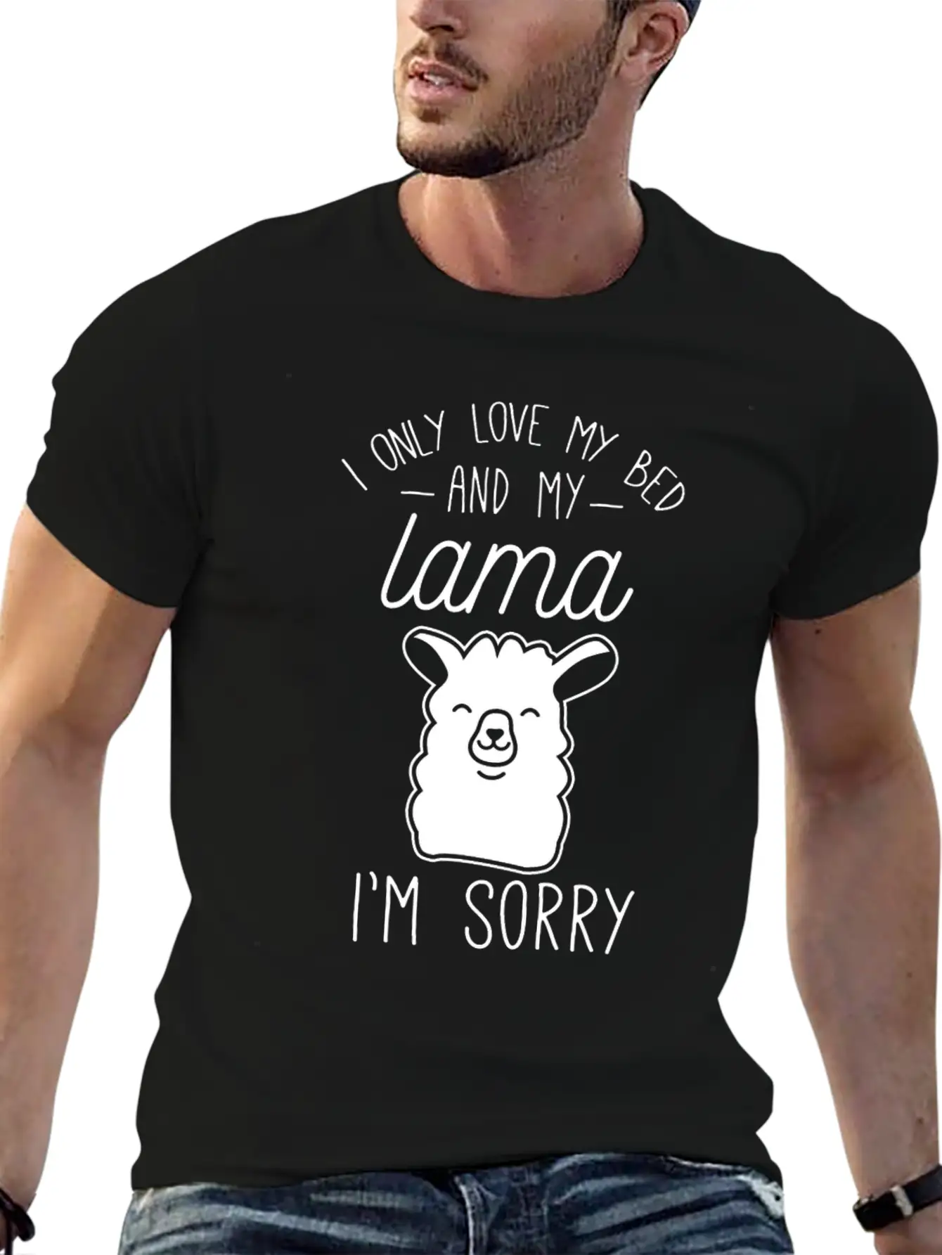 Lama Tired Lazy Sleep Stylish Everyday T-Shirt – Unisex Basic Cotton Tee