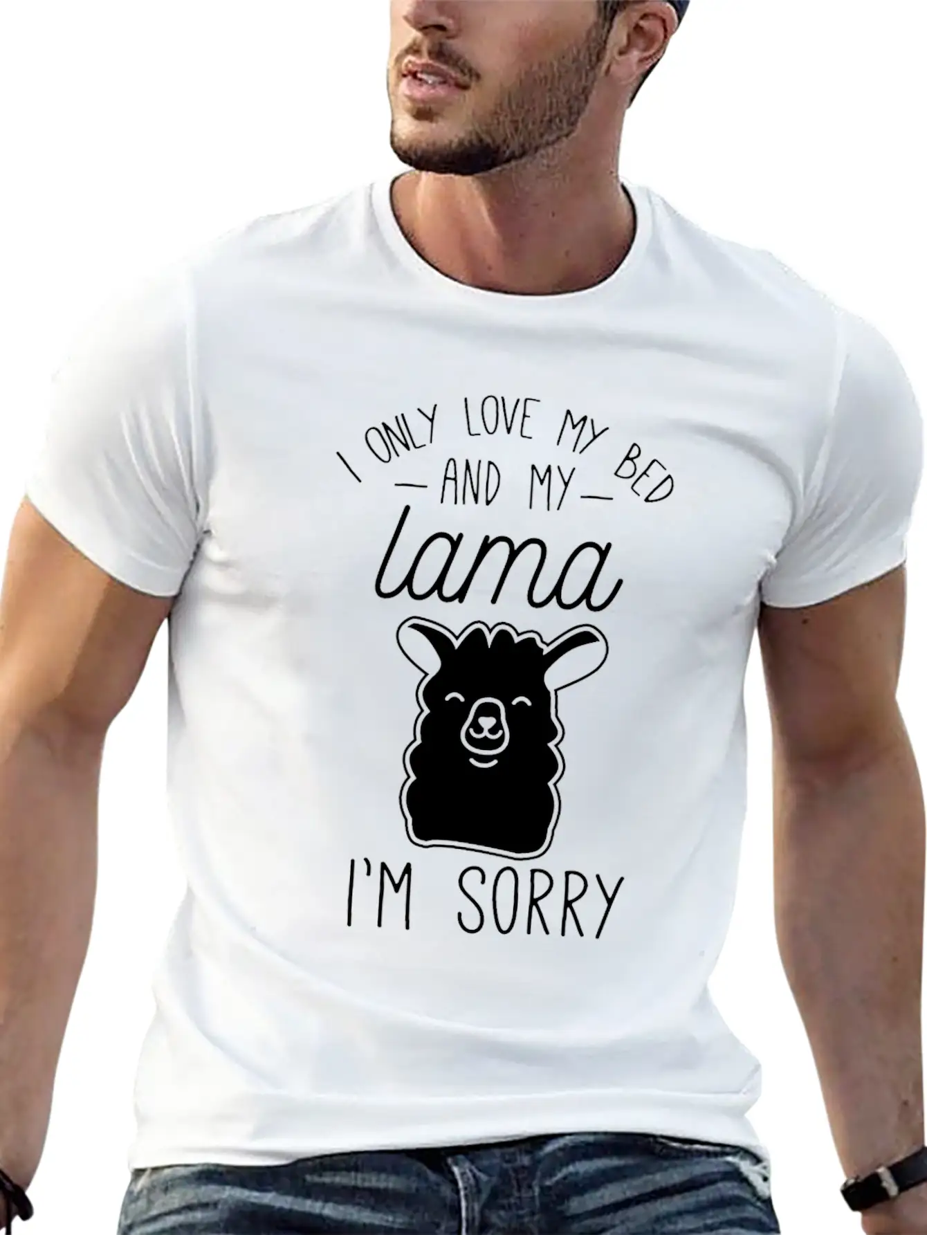 Lama Tired Lazy Sleep Stylish Everyday T-Shirt – Unisex Basic Cotton Tee