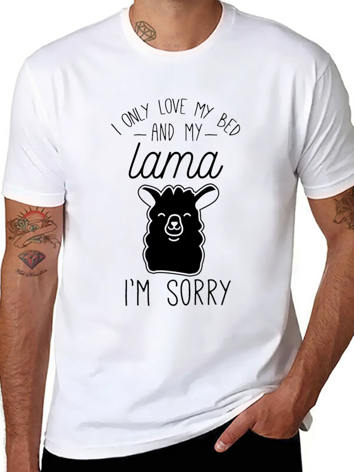 Lama Tired Lazy Sleep Stylish Everyday T-Shirt – Unisex Basic Cotton Tee